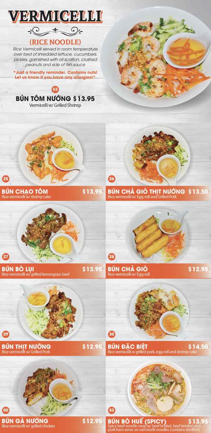 Page 3 of menu, Ipho Vietnamese in New Paltz, NY