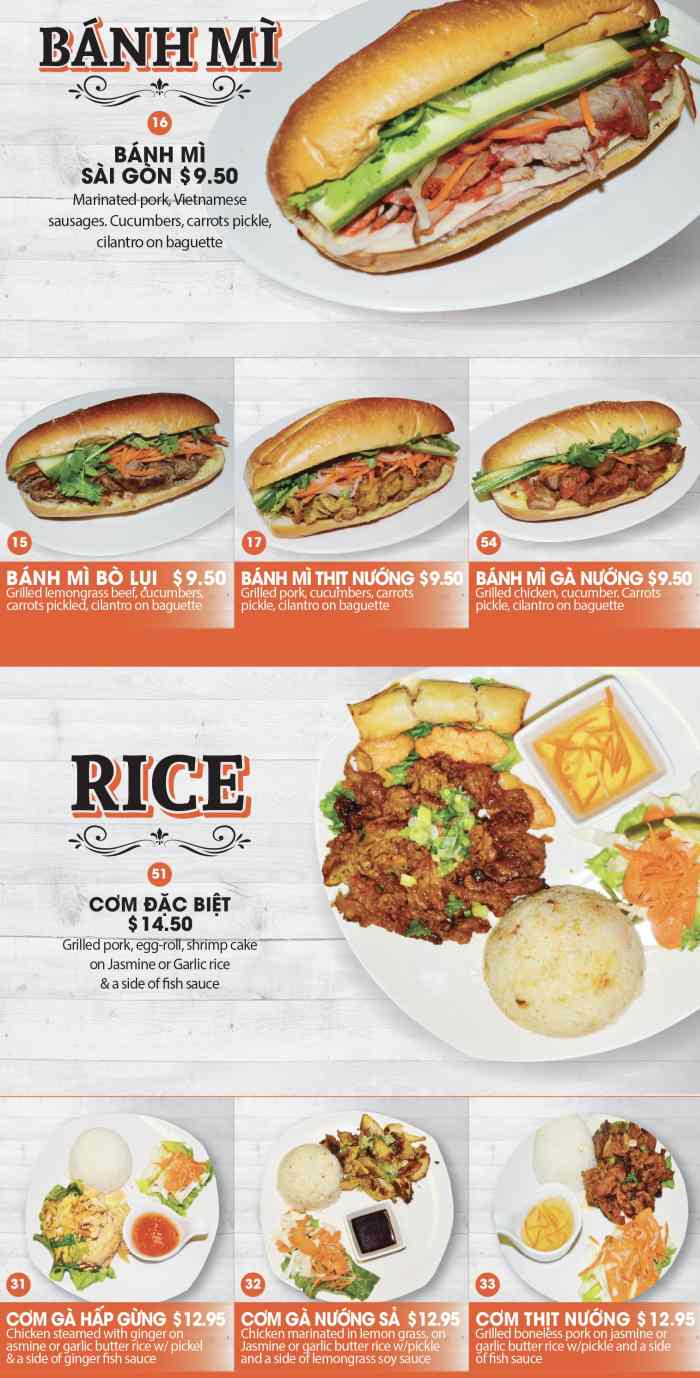 Page 4 of menu, Ipho Vietnamese in New Paltz, NY