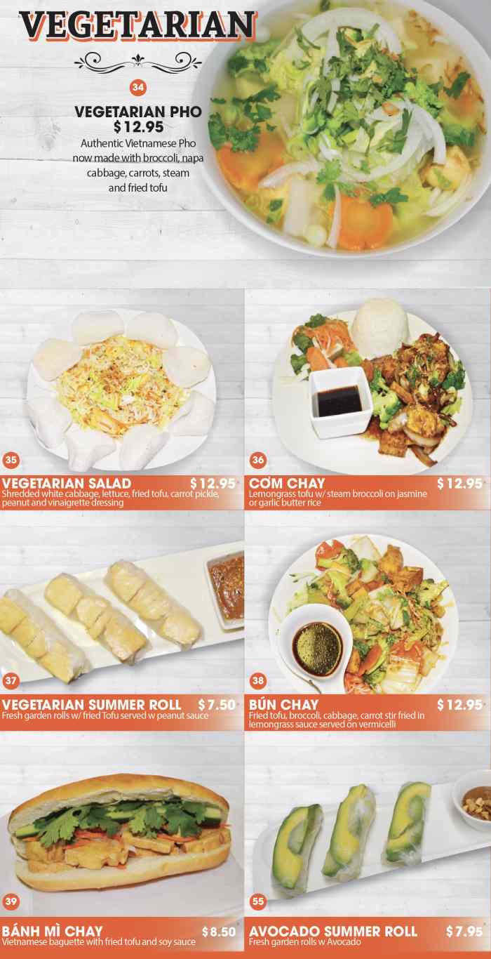 Page 5 of menu, Ipho Vietnamese in New Paltz, NY