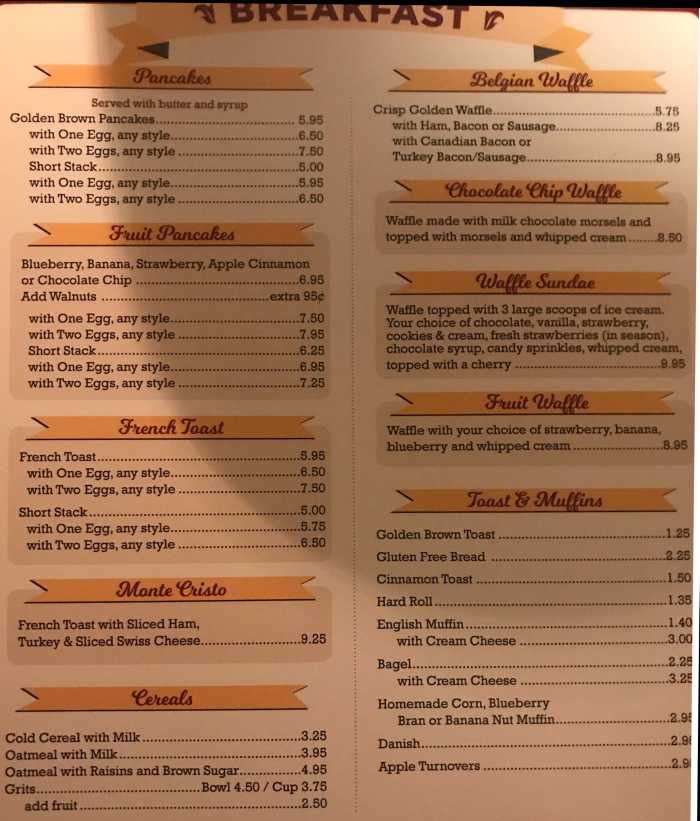 Page 1 of menu, Kerhonkson Diner Kerhonkson, NY