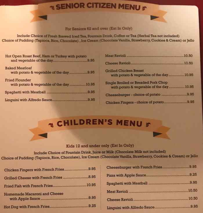 Page 6 of menu, Kerhonkson Diner Kerhonkson, NY